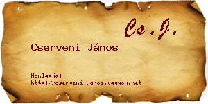 Cserveni János névjegykártya