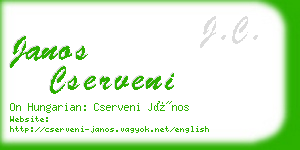 janos cserveni business card